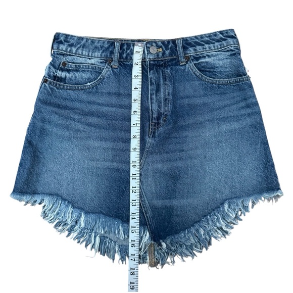 NWT Free People We The Free Bailey Raw Hem Denim Mini Skirt Indigo Blue Sz 28 - Picture 14 of 14